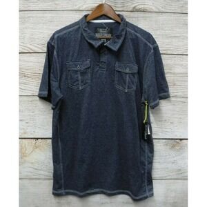 Broken Threads Shirt Mens 2X Navy Marled & White Slim Fit Knit Polo Shirt New